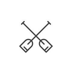 Double paddle outline icon. linear style sign for mobile concept and web design. Boat oars simple line vector icon. Symbol, logo illustration. Pixel perfect vector graphics