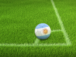 Fototapeta na wymiar Soccer football with Argentinian flag