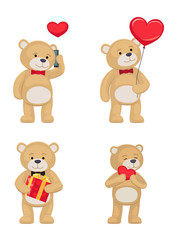 I Love You and Me Teddy Bears Vector