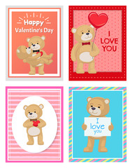 I Love You and Me Teddy Bears Vector