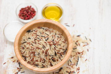 mix of wild and white rice on dish