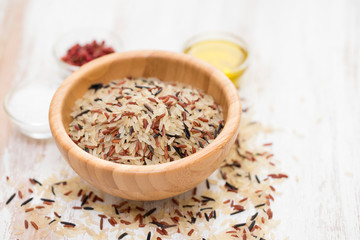 mix of wild and white rice on dish