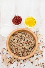 mix of wild and white rice on dish