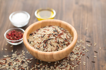 mix of wild and white rice on dish