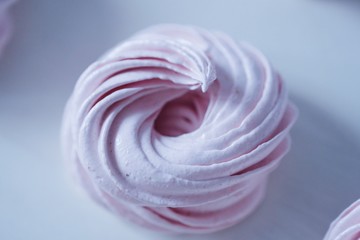 Fresh delicious dessert berry marshmallows on the table  