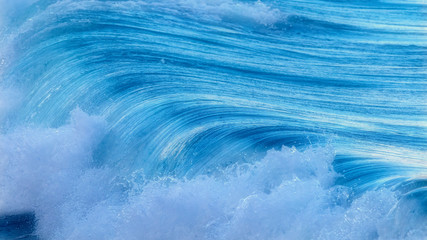 Beautiful Blue Ocean Wave in Costa Brava coastal in Spain