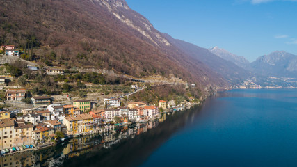 Fototapeta na wymiar Landscape of Lake Lugano, Tessin, Gandria