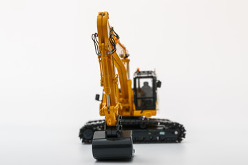 Excavator loader model on white background