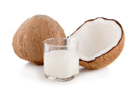 Coconut isolated on the white background. Tropical fruit coconut