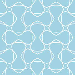 Fototapeta premium Navy blue and white geometric ornament. Seamless pattern