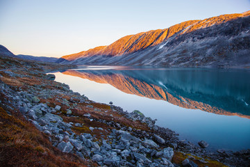 lake at Gamle Strynefjellsvegen, National tourist road, Norway