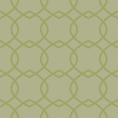 Naklejka premium Olive green geometric ornament. Seamless pattern