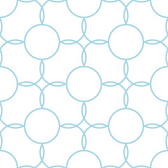 Geometric ornament. White and blue seamless pattern
