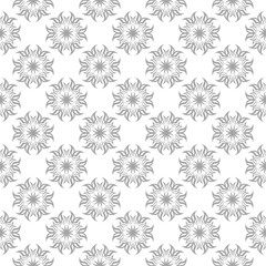 Gray floral ornamental design on white. Seamless backround