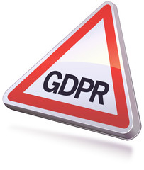 Danger sign GDPR (3D)