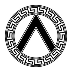 Spartan shield with Greek ornament.
