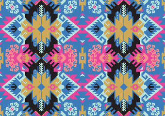 Fototapeta premium Tribal turkish seamless pattern in bohemian style. Vector illustration