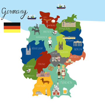 Germany map hand draw vector. illustration EPS10.