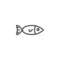Fish, seafood outline icon. linear style sign for mobile concept and web design. Fishing simple line vector icon. Symbol, logo illustration. Pixel perfect vector graphics
