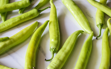 Green pepper - top view - healthy food concept