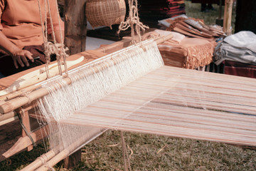 Weaving / View of thread on loom.