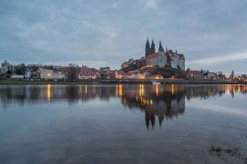 Die Albrechtsburg in Meissen am Abend