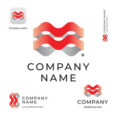 Abstract Wave Logo Modern Identity Beautiful Brand and App Icon Symbol Commercial Concept Set Template