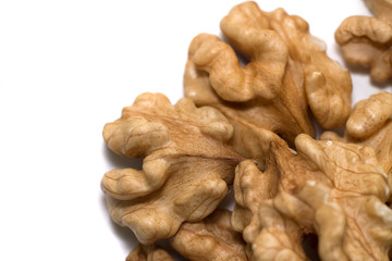 walnut on white background