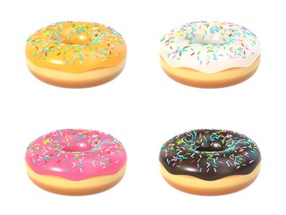 Delicious colorful donut set