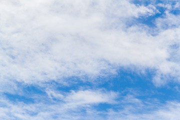 Blue sky background with white fluffy clouds