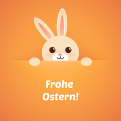 Osterhase mit Schriftzug in gelb
