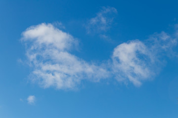 White clouds in blue sky
