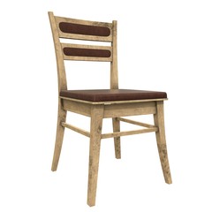 Wooden Chair with backrest 3d render isolated on white