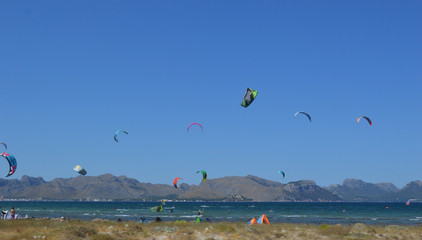 Sea view with parachutes