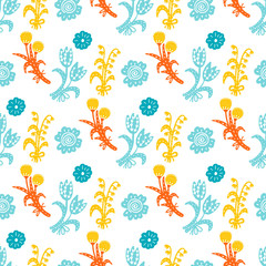 Fototapeta na wymiar Vector floral seamless pattern. Handdrawn botanical backdrop