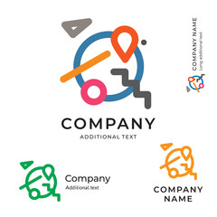 Planet Earth Modern Art Logo Abstract Design Identity Brand Icon Traveling Symbol Concept Set Template