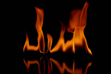 very hot fire abstract background. fire on the black background.