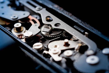 grunge retro vintage background. gears from old mechanism