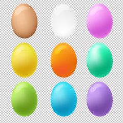 Colorful Eggs Big Set Transparent Background