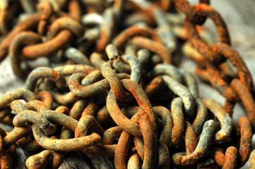 rostige Kettenglieder
