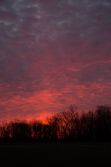 Fototapeta na wymiar Dramatic sunrise in the Midwest