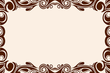 Beige background with wavy pattern on the edges of the frame.