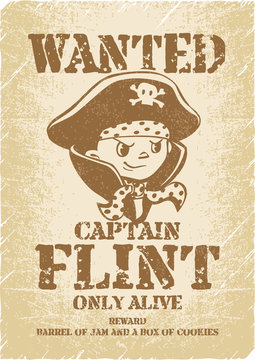 Pirates. Wanted Poster Template. Pirate Children's Party