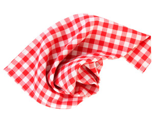 Fototapeta premium Checkered red picnic cloth isolated.