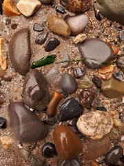Pebbles, Glass and Sand Mosaic at the Beach