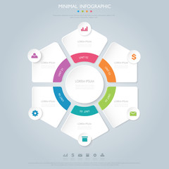 Fototapeta premium Pie infographic template the concept is option step with full color icon can be used for diagram info graphic chart business presentation or web , Vector design element illustration