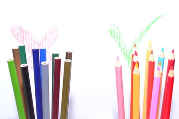 Elections/Colored pencil,dark and light tones,symbolise the twoopposing parties.