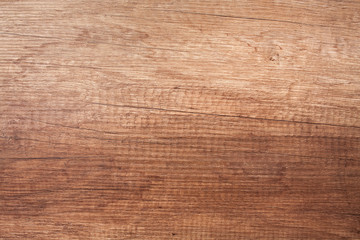 Top view on a brown natural wooden desk