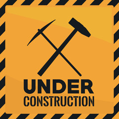 Under construction yellow advert icon vector illustration graphic design