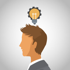 Business man with idea vector illustration graphic design